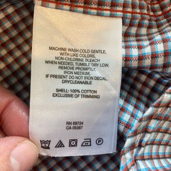 Columbia 100% Cotton Plaid Check Button Down Long Sleeve Classic Fit, XXL - Picture 6 of 10